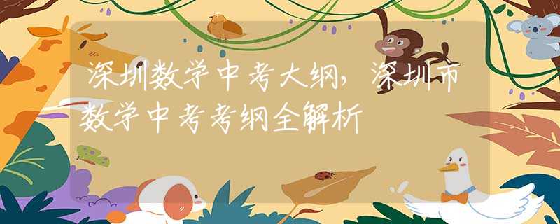 深圳數(shù)學(xué)中考大綱，深圳市數(shù)學(xué)中考考綱全解析