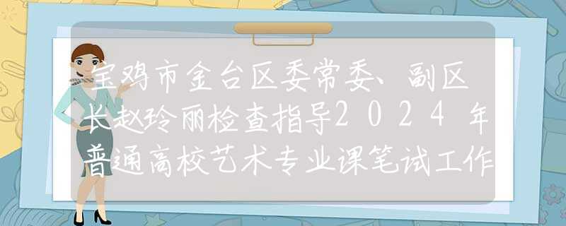 寶雞市金臺(tái)區(qū)委常委、副區(qū)長趙玲麗檢查指導(dǎo)2024年普通高校藝術(shù)專業(yè)課筆試工作