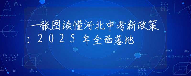 一張圖讀懂河北中考新政策：2025年全面落地