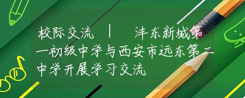 校際交流 | 灃東新城第一初級中學(xué)與西安市遠(yuǎn)東第二中學(xué)開展學(xué)習(xí)交流