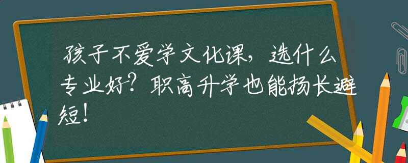 孩子不愛學文化課，選什么專業(yè)好？職高升學也能揚長避短！