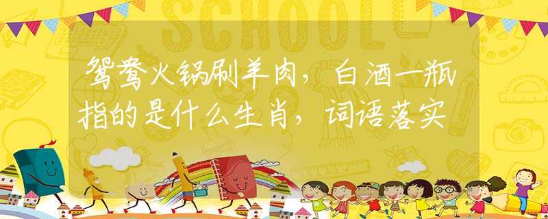 鴛鴦火鍋刷羊肉，白酒一瓶指的是什么生肖，詞語落實
