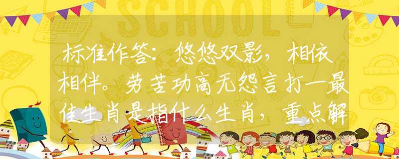 標(biāo)準(zhǔn)作答：悠悠雙影，相依相伴。勞苦功高無(wú)怨言打一最佳生肖是指什么生肖，重點(diǎn)解釋落實(shí)