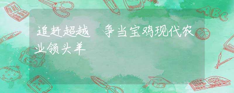 追趕超越 爭(zhēng)當(dāng)寶雞現(xiàn)代農(nóng)業(yè)領(lǐng)頭羊