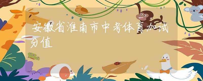 安徽省淮南市中考體育加試分值
